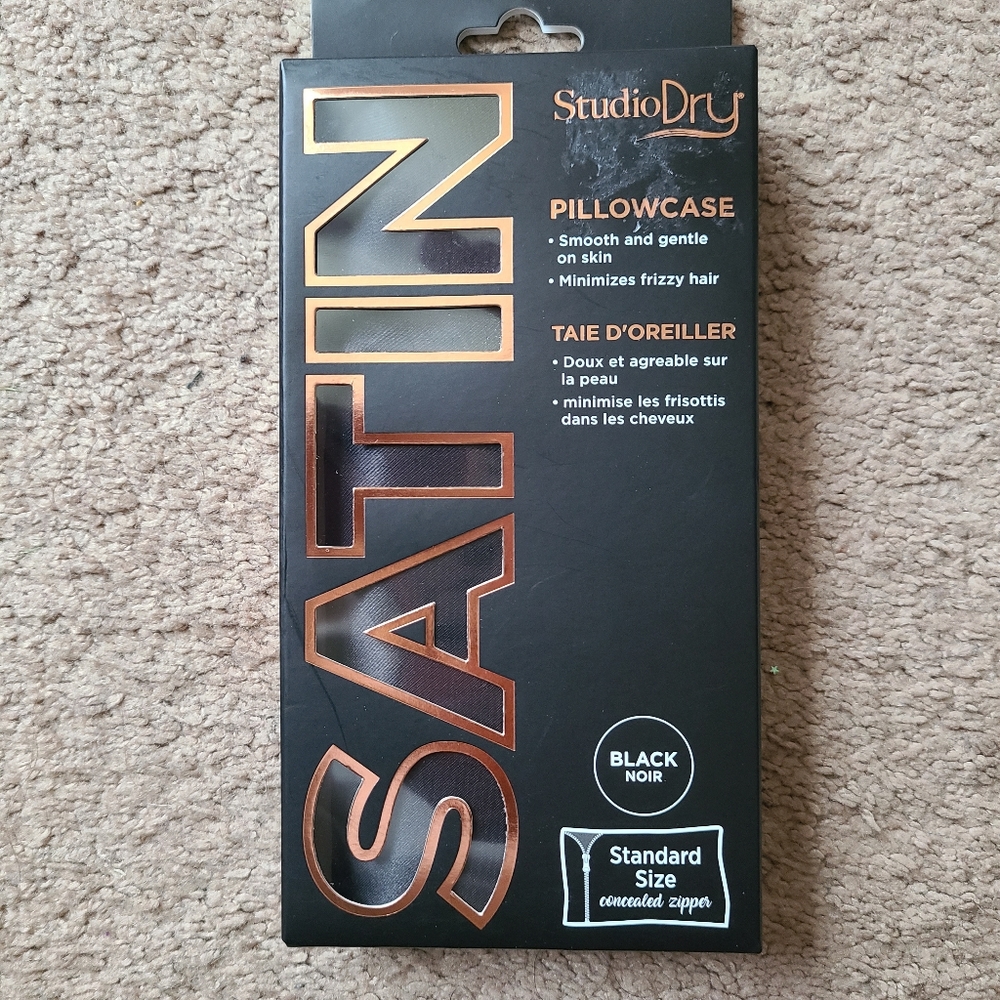 New pillow case black satin